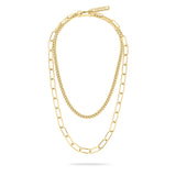 Das LIEBESKIND BERLIN Halsketten-Set The Layering von Liebeskind Berlin kombiniert eine Kette mit großen rechteckigen Gliedern und eine feine Kordelkette - für einen modernen Layering-Look.