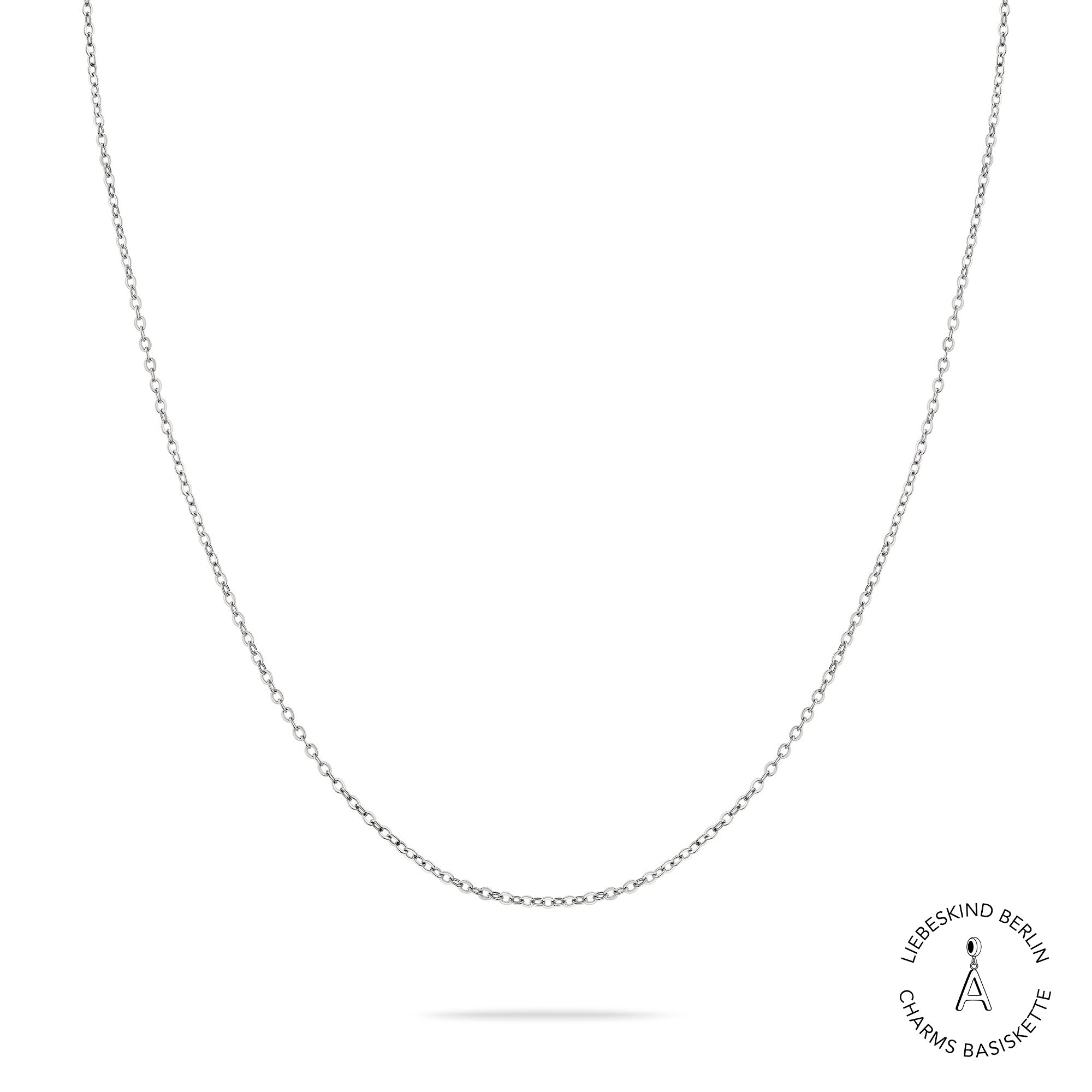 Die LIEBESKIND BERLIN Halskette - Charms Basiskette von Liebeskind Berlin ist auf weißem Hintergrund mit dezentem Logo abgebildet, ideal als Charms Basiskette oder elegante Damen Halskette.
