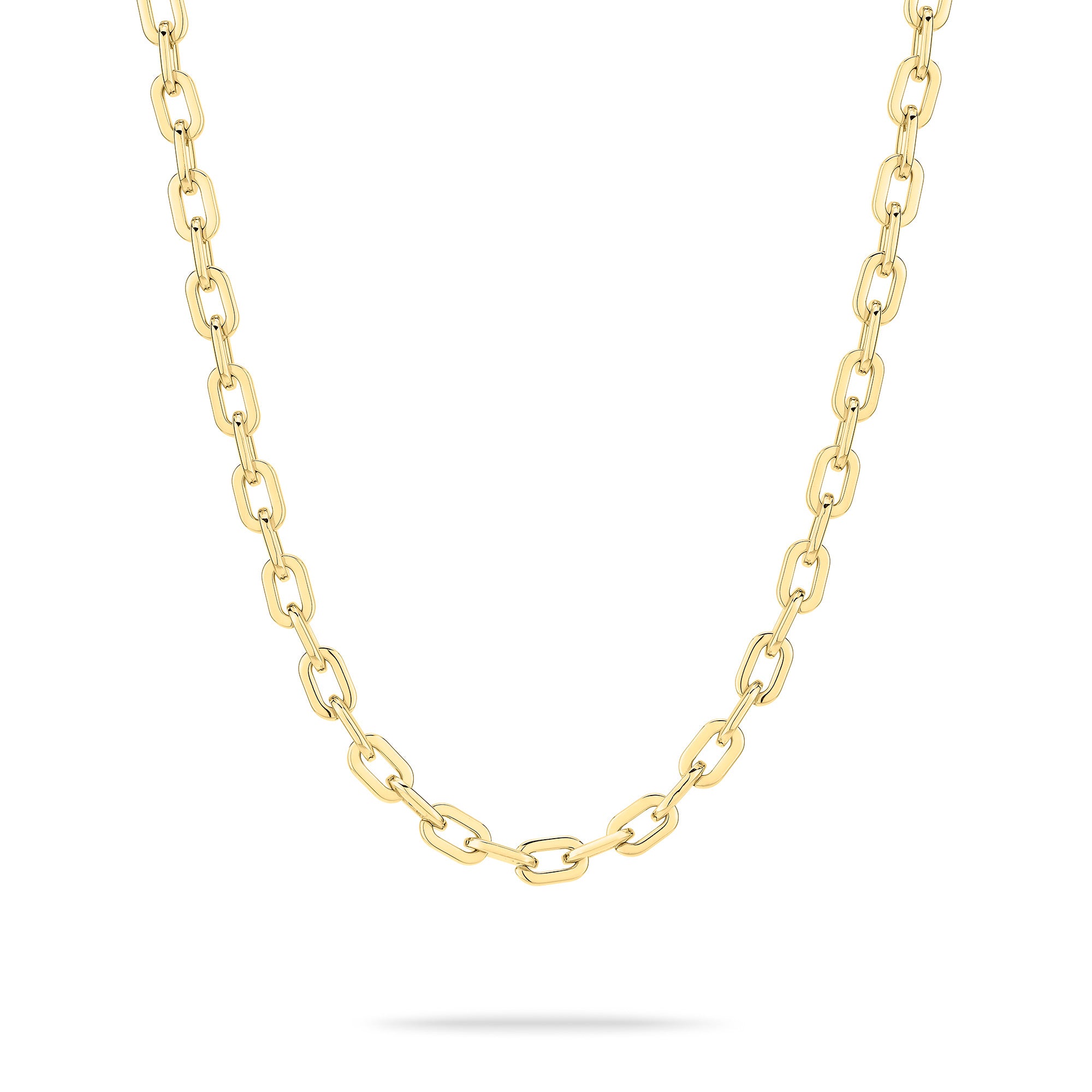 Die LIEBESKIND BERLIN Halskette - The Double Tag von Liebeskind Berlin besticht mit eleganten, ovalen Schmuck-Gliedern und wird vor weißem Hintergrund präsentiert.