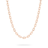 Die LIEBESKIND BERLIN Halskette - The Double Tag von Liebeskind Berlin besteht aus schicken ovalen Gliedern in Roségold auf weißem Hintergrund, die jedem Look einen eleganten Touch verleihen.