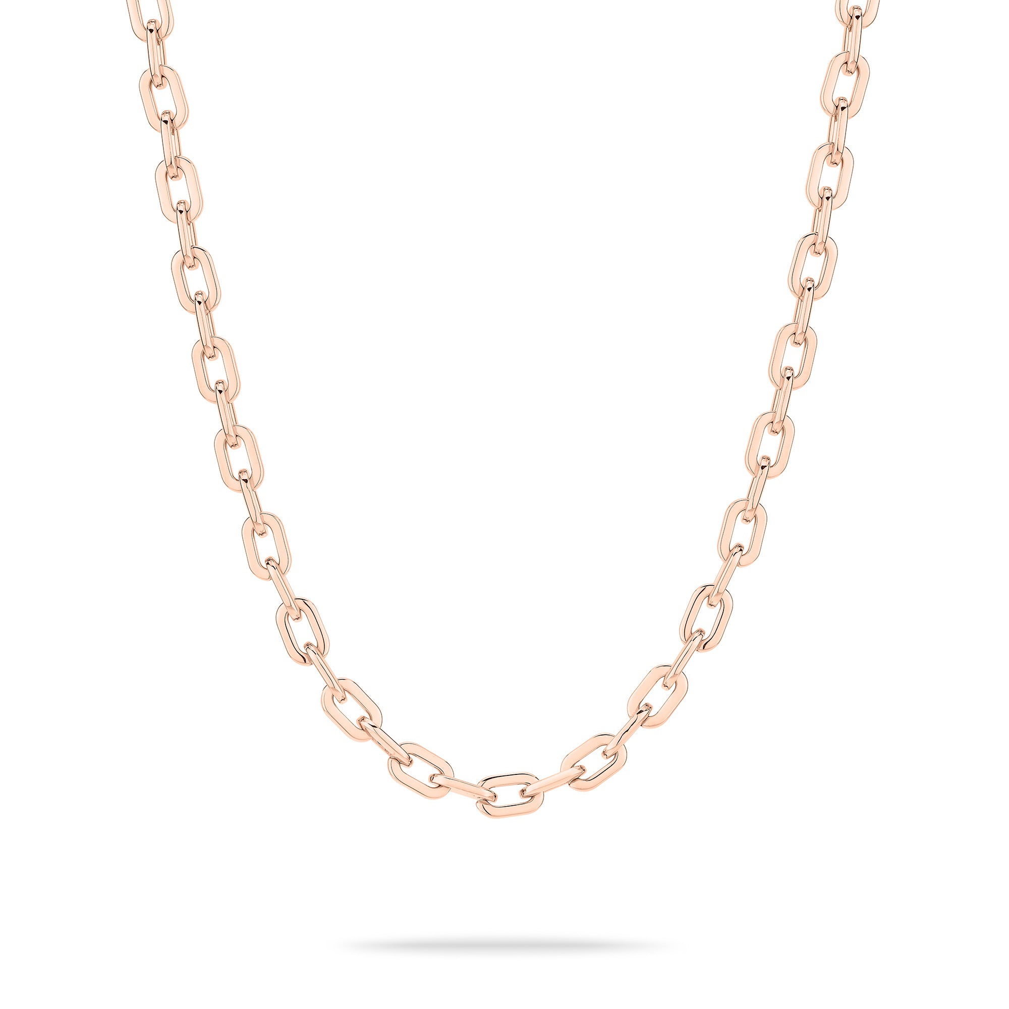 Die LIEBESKIND BERLIN Halskette - The Double Tag von Liebeskind Berlin besteht aus schicken ovalen Gliedern in Roségold auf weißem Hintergrund, die jedem Look einen eleganten Touch verleihen.