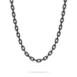 Die LIEBESKIND BERLIN Halskette - The Double Tag von Liebeskind Berlin ist ein schwarzer Damen Schmuck, der auf einem weißen Hintergrund mit einem dezenten Schatten dargestellt ist.