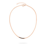 Die LIEBESKIND BERLIN Halskette - The Long Sleek ist eine roségoldene Halskette mit verstellbarem Verschluss von Liebeskind Berlin, abgebildet auf weißem Hintergrund.