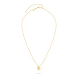 Die Liebeskind Berlin Halskette - Broken Heart ist eine goldene Halskette mit einem kleinen geometrischen herzförmigen Anhänger an einer feinen verstellbaren Kette, Teil der Schmuckkollektion von Liebeskind Berlin.