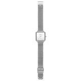Liebeskind Berlin Armbanduhr mit silbernem Zifferblatt mit Datumsanzeige, quadratischem silbernem Gehäuse und silbernem Meshband Zusatzbild