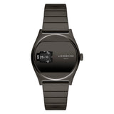 Die LIEBESKIND BERLIN Armbanduhr - Round Vinyl Vision begeistert mit digitaler Anzeige, verspiegeltem Zifferblatt und Metallgliederarmband - ein stilvolles Statement im Retro-Look der 70er Jahre.