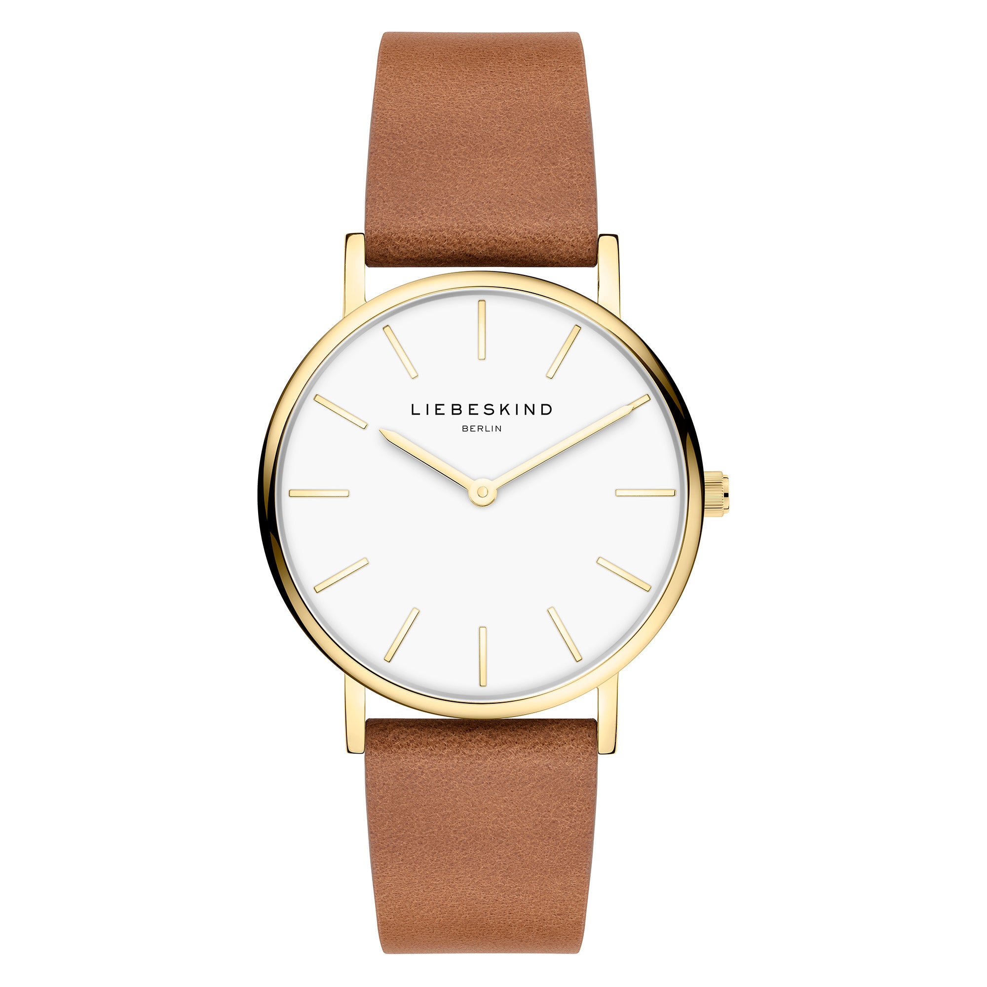 Die LIEBESKIND BERLIN Armbanduhr - The Modern Must-Have kombiniert elegantes Design mit weißem Zifferblatt und braunem Echtleder-Armband - ein stilvolles Accessoire für Frauen von Liebeskind Berlin.