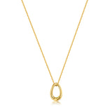 Die Ania Haie Halskette - Neon Yellow Twisted Pendant von Ania Haie zeichnet sich durch einen auffälligen neongelben, gedrehten Anhänger aus, der auf einem weißen Hintergrund steht.