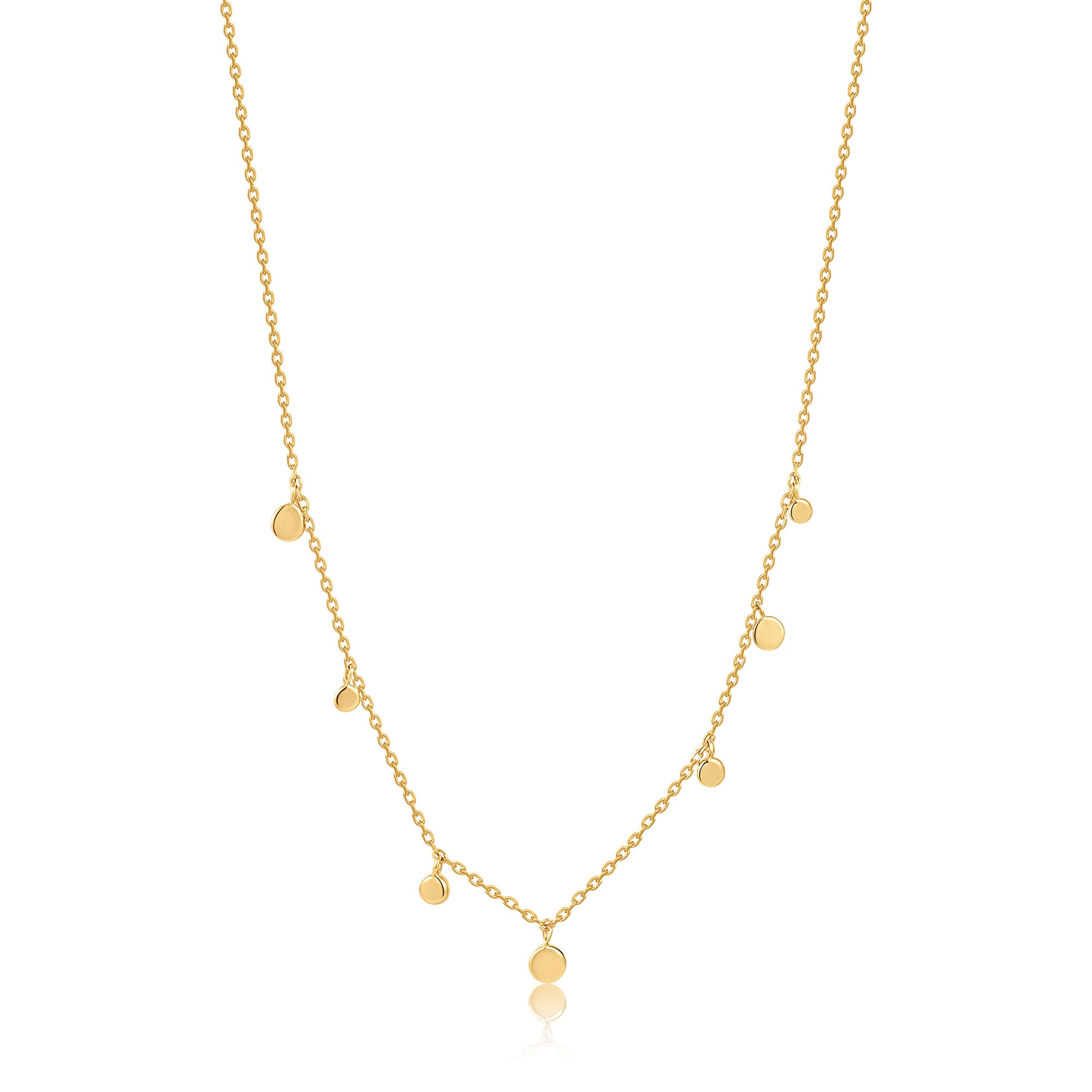 Die Ania Haie Halskette aus der 101-Gold Collection vereint stilvolles Design mit edlem Schmuck durch ihre kleinen, runden Scheibenanhänger.