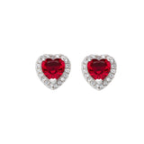 Amen Ohrringe - Die Red Heart von Amen bestehen aus roten, herzförmigen Edelsteinen, die von klaren Steinen umrandet sind. Alle Steine sind in 925er Sterlingsilber gefasst und sorgen für einen atemberaubenden Look.