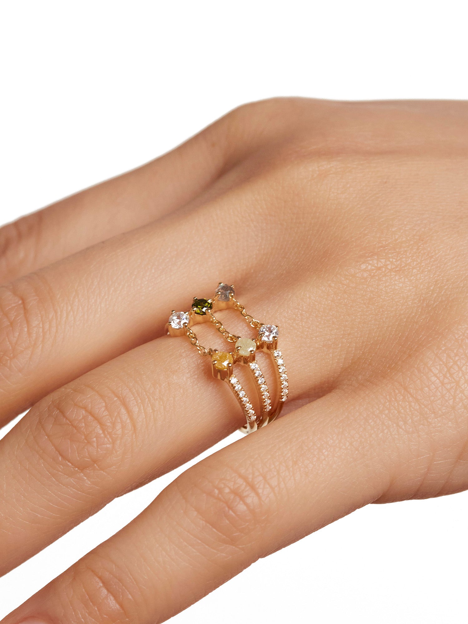 PDPaola Ring – 3 in 1 Chain Ring in 52 - Cool | Time