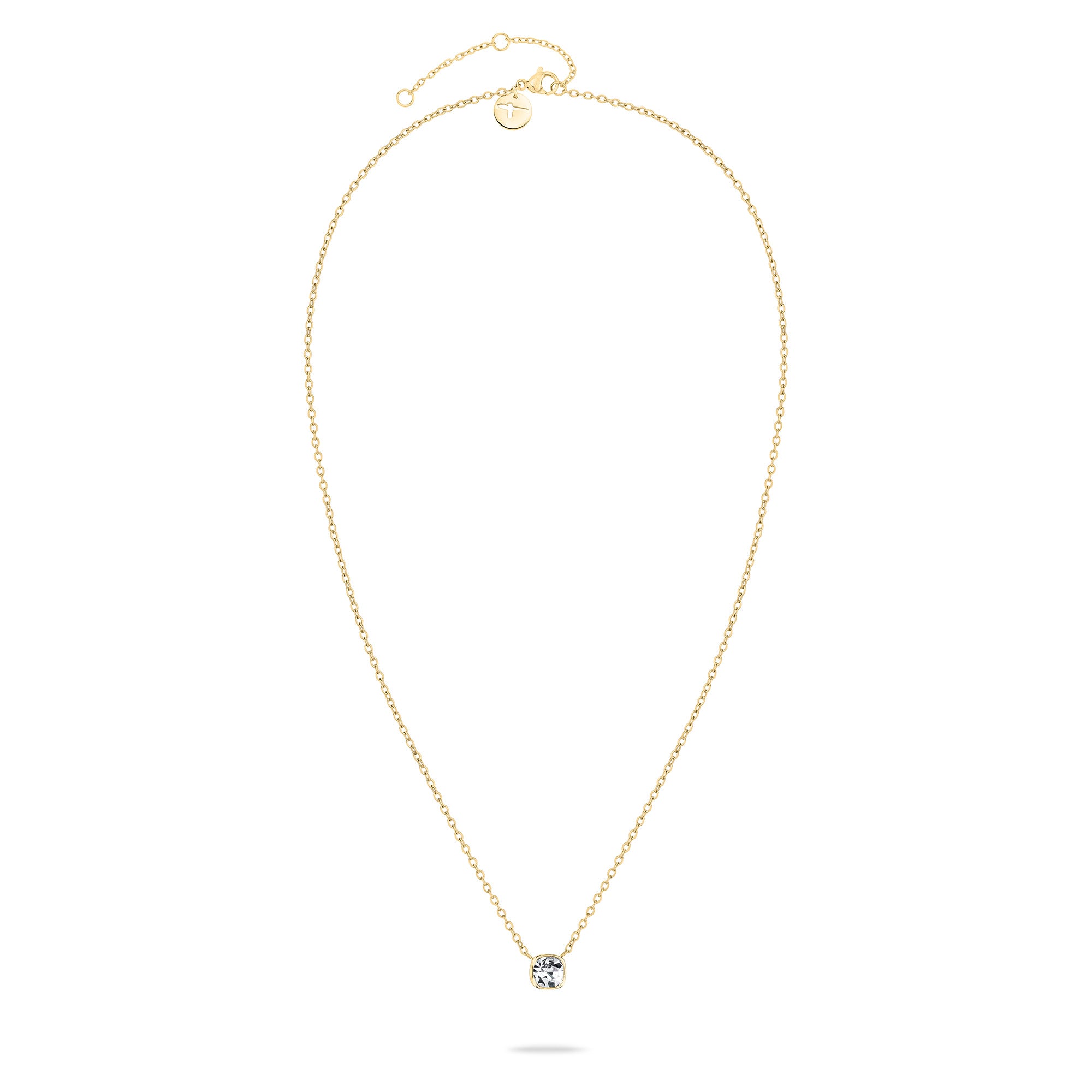 Das Tamaris Set - The Layer von Tamaris besteht aus einer eleganten goldenen Schlangenkette mit einem einzelnen runden Diamanten als Anhänger - perfekt, um Ihrem Stil Raffinesse zu verleihen.