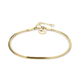 Das Tamaris Set - The Layer: Elegantes Schlangenketten-Armband mit rundem Charme und verstellbarem Verschluss von Tamaris, stilvoll auf weißem Hintergrund präsentiert.