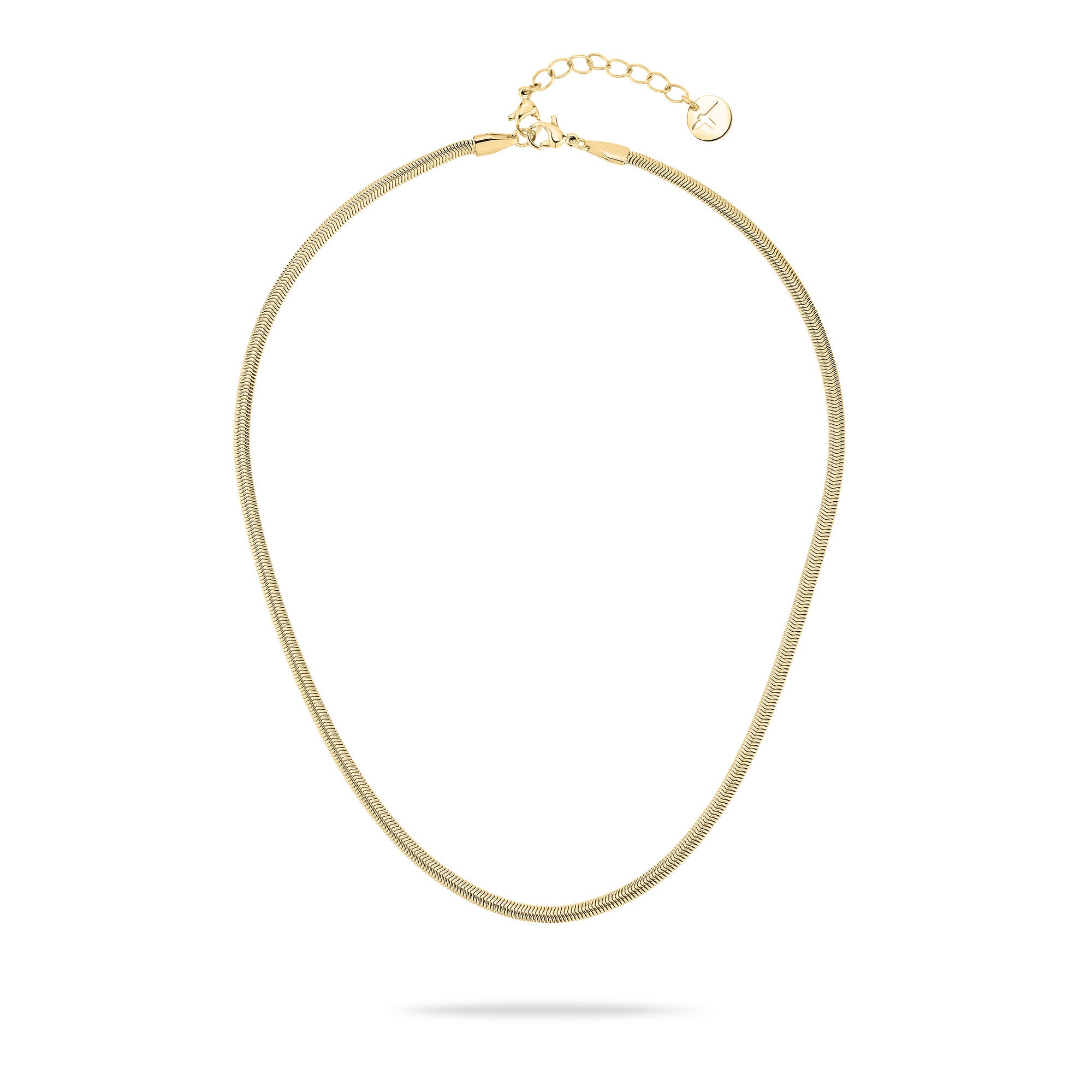 Die Tamaris Halskette - Modern Layering ist eine elegante goldene Schlangenkette mit verstellbarem Verschluss und Verlängerung - das perfekte Damen-Schmuckstück der Marke Tamaris.