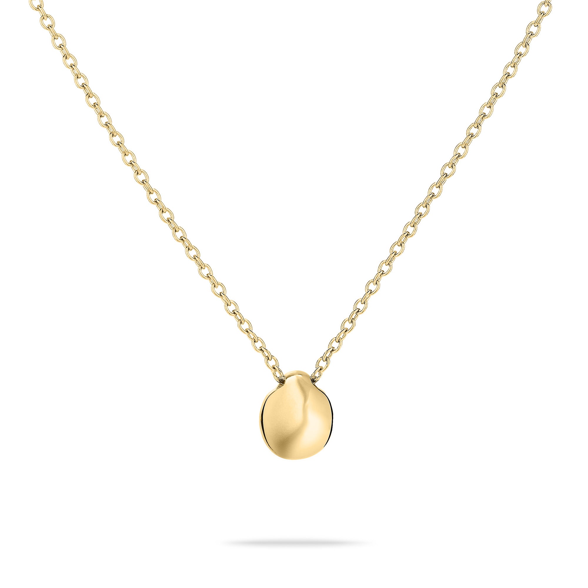 Die Tamaris Halskette - Modern Layering von Tamaris überzeugt mit goldener Schlangenkette und kleinem, glattem, unregelmäßig ovalem Anhänger - ein elegantes Schmuckstück für Damen.