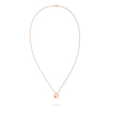 Die Tamaris Halskette - Modern Layering von Tamaris besteht aus einer roségoldenen Schlangenkette mit einem kleinen, runden Anhänger, der auf weißem Hintergrund abgebildet ist - perfekt für Fans von eleganten Ketten mit Anhänger.