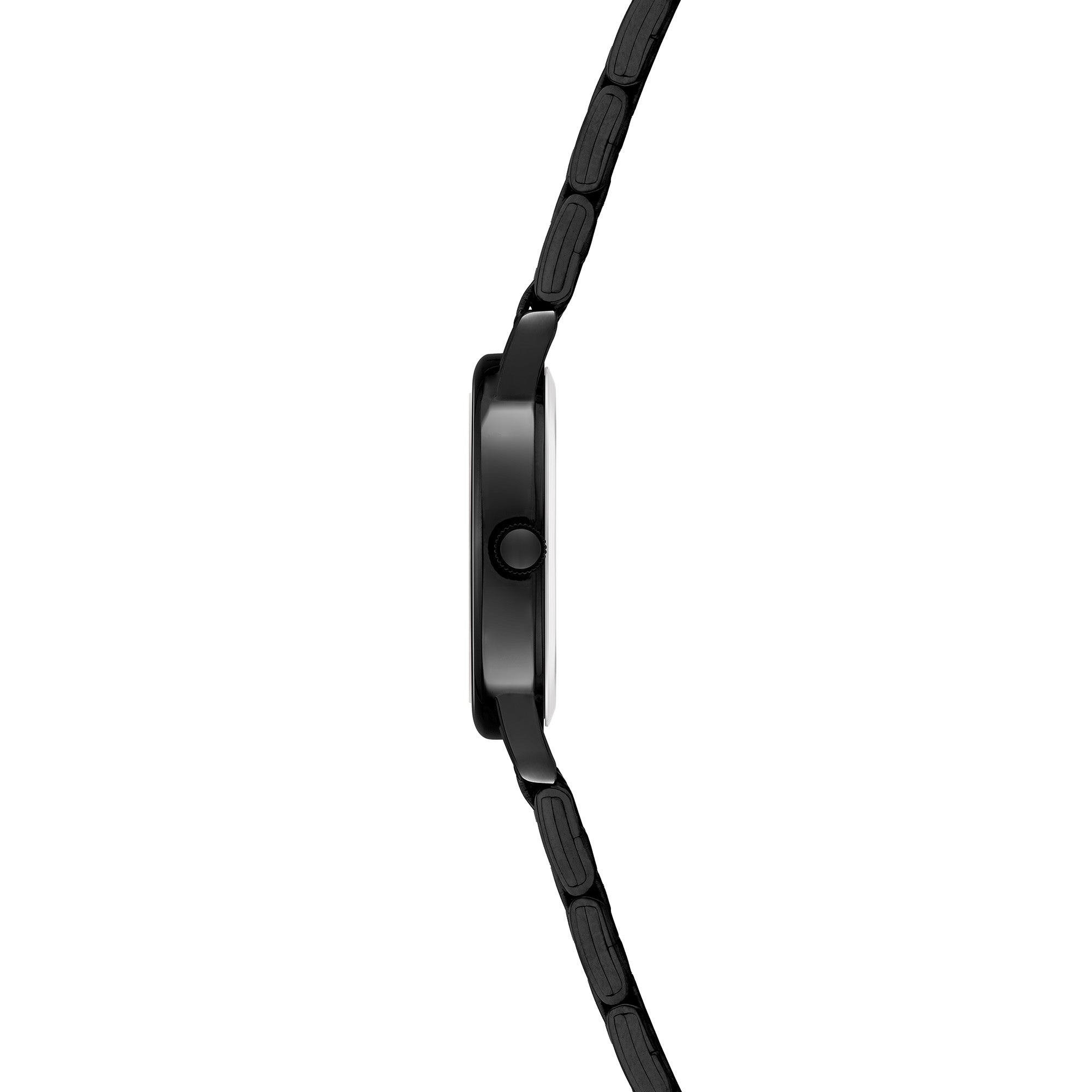Seitenansicht der Tamaris Armbanduhr - The Small Classic von Tamaris, mit einem schlanken, runden Gehäuse an einem eleganten Edelstahlarmband.