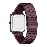 Die Rückansicht der Tamaris Armbanduhr - The Colorful Square zeigt ihr kastanienbraunes Design mit einem Edelstahlgehäuse und einem eleganten Edelstahlarmband von Tamaris.