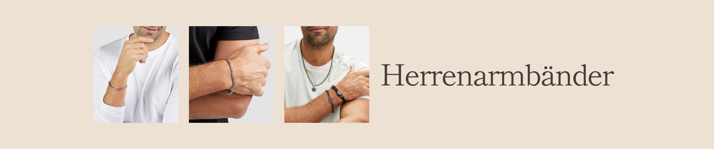 Herrenarmbänder Kollektion – moderne Armbänder für Männer aus Leder und Edelstahl im maskulinen Design.