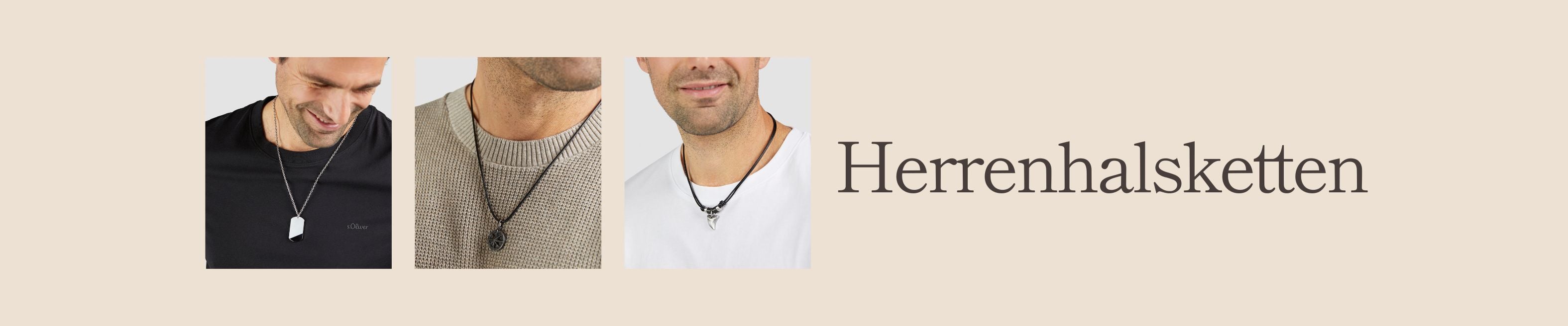 Herrenketten Kollektion – moderne Halsketten für Männer mit Anhängern im maskulinen Design.