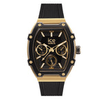 Die ICE Watch Armbanduhr - Boliday Black Gold von ICE Watch verfügt über ein sechseckiges Zifferblatt, drei Hilfszifferblätter und ein elegantes schwarzes Armband - eine ideale Damenuhr für jeden Anlass.