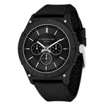 Liebeskind Berlin Armbanduhr mit schwarzem Zifferblatt, Multifunktionswerk, mattiertem, schwarzem Gehäuse und schwarzem Silikonband; Produktbild