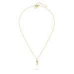 Liebeskind Berlin Halskette mit feiner Kette und einem aus zwei ineinandergreifenden Rechtecken bestehender Anhänger in der Farbe gold; Zusatzbild