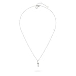 Liebeskind Berlin Halskette mit feiner Kette und einem aus zwei ineinandergreifenden Rechtecken bestehender Anhänger in der Farbe silber; Zusatzbild