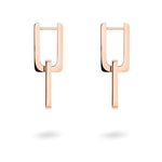 Liebeskind Berlin Creole bestehend aus zwei ineinandergreifenden Rechtecken in der Farbe roségold; Zusatzbild