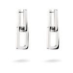 Liebeskind Berlin Creole bestehend aus zwei ineinandergreifenden Rechtecken in der Farbe silber; Produktbild