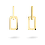 Liebeskind Berlin Creole bestehend aus zwei ineinandergreifenden Rechtecken in der Farbe gold; Zusatzbild