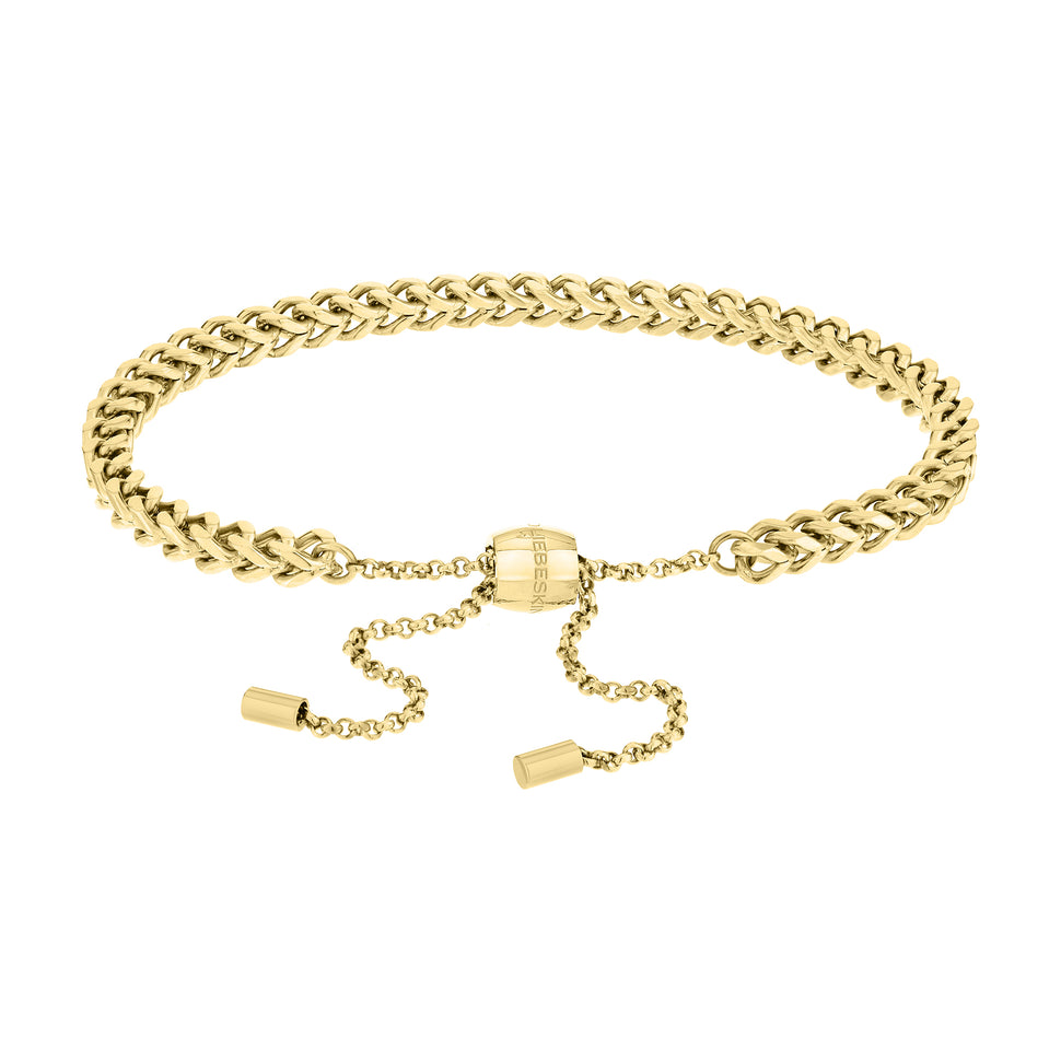 Liebeskind Berlin Armband - The Woven; breites Armband mit grober Struktur und Zugband in der Farbe gold Produktbild