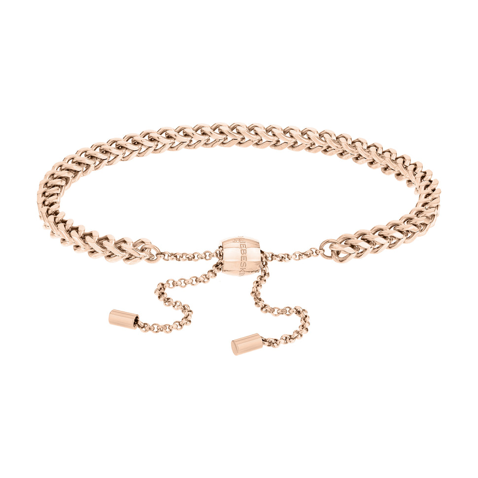 Liebeskind Berlin Armband - The Woven; breites Armband mit grober Struktur und Zugband in der Farbe roségold Produktbild