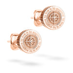 Fynch-Hatton Ohrstecker in Münzstruktur mit Nordstern-Design in der Farbe roségold; Produktbild