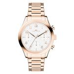 Fynch-Hatton Armbanduhr mit Zifferblatt mit roségoldenen Indizes, Chronographenwerk, roségoldenen Gehäuse und roségoldenen Gliederband; Produktbild