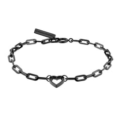 Liebeskind Berlin Armband bestehend aus einer schwarzen Gliederkette mit einem Herzanhänger; Produktbild