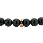 Liebeskind Berlin Armband mit Beads aus schwarzem Turmalin und goldenem Logo mit der Steingröße 6mm Produktbild