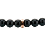 Liebeskind Berlin Armband mit Beads aus schwarzem Turmalin und goldenem Logo mit der Steingröße 8mm Zusatzbild