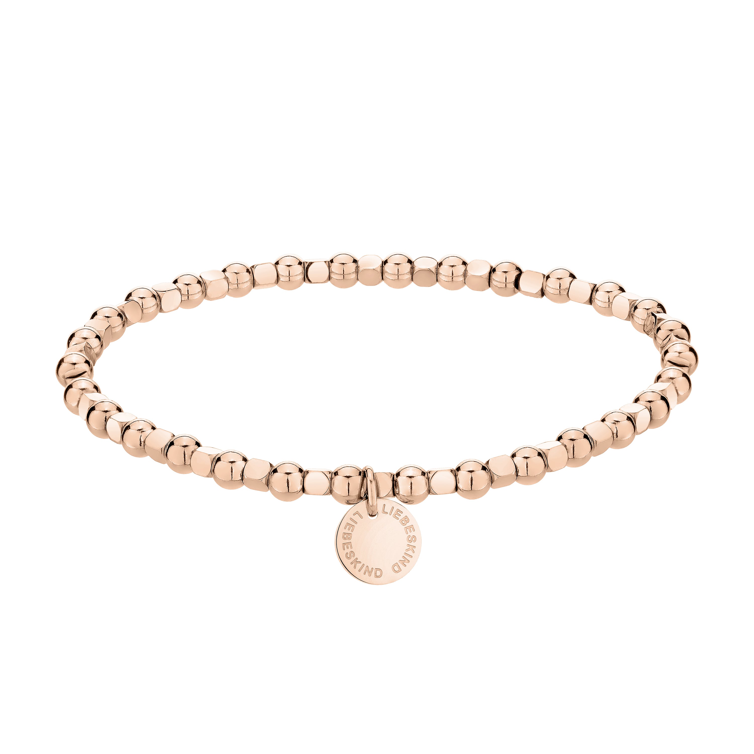 Liebeskind Berlin Armband bestehend aus roségoldenen, sich abwechselnden rund und eckigen Perlen; Produktbild