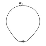 Liebeskind Berlin Halskette bestehend aus einer schwarzen feingliedrigen Kette mit einem Anhänger in Form eines Herzschlags; Zusatzbild