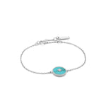 Das Ania Haie Armband - Türkis Hidden Gem: Silbernes, verstellbares Armband mit ovalem Türkis-Anhänger und Sternmotiv, ein stilvolles Schmuckstück für jeden Anlass von Ania Haie.