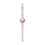 Cool Time Kids Armbanduhr mit Blütenmotiv auf dem Zifferblatt, roségoldenem Gehäuse und rosa Kunstlederarmband; Zusatzbild