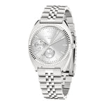 Liebeskind Berlin Armbanduhr mit silbernem Zifferblatt, geriffelter Lünette, silbernem Gehäuse, Multifunktionswerk und silbernem Edelstahlband Zusatzbild