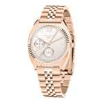 Die LIEBESKIND BERLIN Armbanduhr - The Multifunction von Liebeskind Berlin verfügt über ein roségoldenes Edelstahlband, ein silbernes Zifferblatt und zwei Hilfszifferblätter - eine elegante Uhr, die zu jedem Anlass passt.