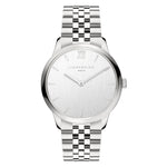 Liebeskind Berlin Armbanduhr mit gebürstetem Edelstahl-Zifferblatt, silbernem Gehäuse und silbernem Edelstahlband Produktbild