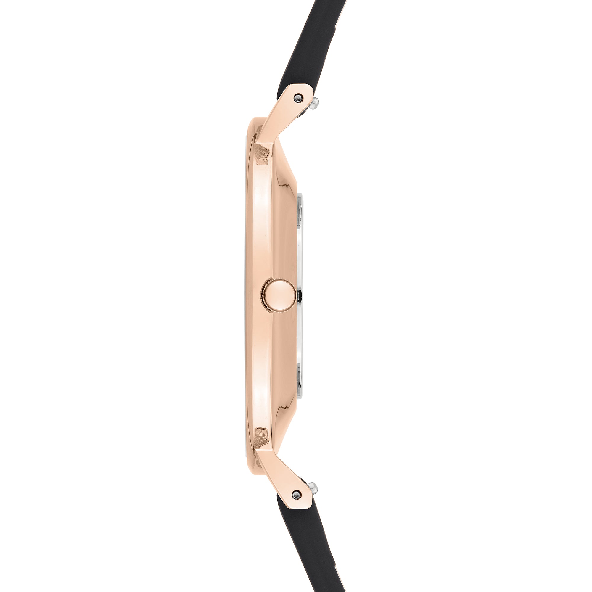 Liebeskind Berlin Armbanduhr - The Basic mit austauschbarem Lederarmband in der Farbe roségold Seitenansicht