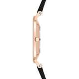 Liebeskind Berlin Armbanduhr - The Basic mit austauschbarem Lederarmband in der Farbe roségold mit schwarzem Ziffernblatt Seitenansicht