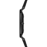 Liebeskind Berlin Armbanduhr - The Basic mit austauschbarem Lederarmband in der Farbe schwarz mit schwarzem Ziffernblatt Seitenansicht