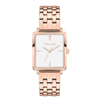 Tamaris Armbanduhr mit eckigem roségoldenem Gehäuse und roségoldenem Edelstahlband Produktbild