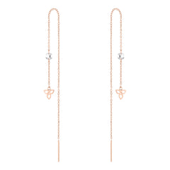 Tamaris Durchzieher-Ohrhänger mit Blütenanhänger und Zirkoniastein in der Farbe roségold Produktbild
